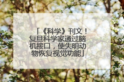 《科学》刊文！复旦科学家通过脑机接口，使失明动物恢复视觉功能