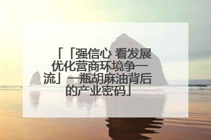 「强信心 看发展 优化营商环境争一流」一瓶胡麻油背后的产业密码