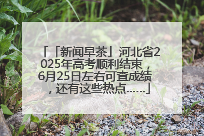 「新闻早茶」河北省2025年高考顺利结束，6月25日左右可查成绩，还有这些热点……