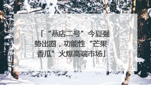 “燕店二号”今夏强势出圈，功能性“芒果香瓜”火爆高端市场