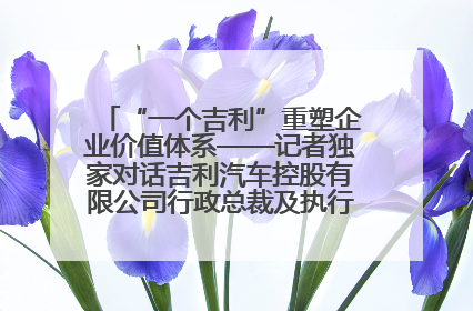 “一个吉利”重塑企业价值体系——记者独家对话吉利汽车控股有限公司行政总裁及执行董事桂生悦