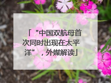 “中国双航母首次同时出现在太平洋”，外媒解读
