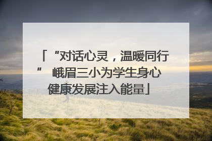 “对话心灵，温暖同行” 峨眉三小为学生身心健康发展注入能量