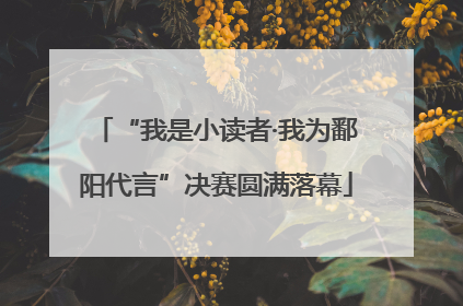 “我是小读者·我为鄱阳代言”决赛圆满落幕