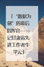 “数据为剑”的幕后指挥官——记甘肃省先进工作者牛学云