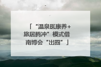 “温泉医康养+旅居腾冲”模式借南博会“出圈”