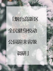 烟台高新区全民健身悦动公园迎来省级调研
