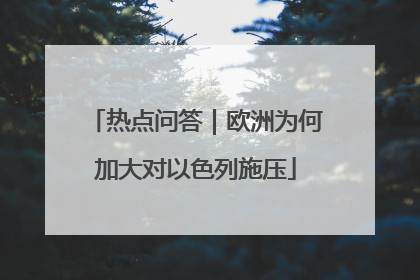 热点问答｜欧洲为何加大对以色列施压