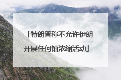 特朗普称不允许伊朗开展任何铀浓缩活动