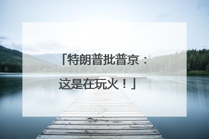 特朗普批普京：这是在玩火！