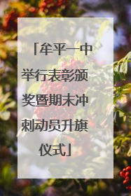 牟平一中举行表彰颁奖暨期末冲刺动员升旗仪式