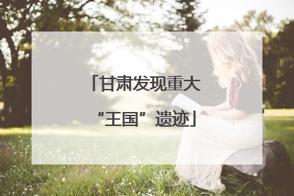甘肃发现重大“王国”遗迹
