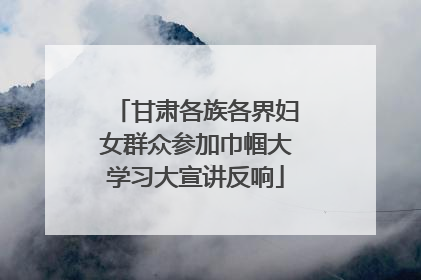 甘肃各族各界妇女群众参加巾帼大学习大宣讲反响
