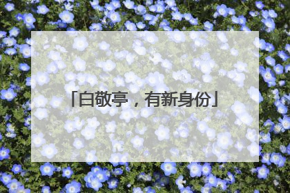 白敬亭，有新身份