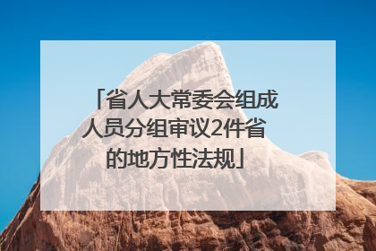 省人大常委会组成人员分组审议2件省的地方性法规