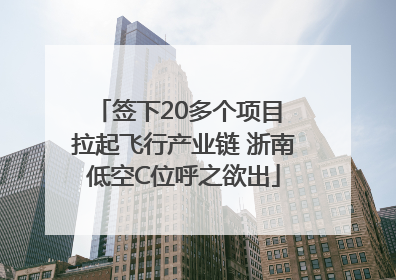 签下20多个项目 拉起飞行产业链 浙南低空C位呼之欲出