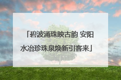 碧波涌珠映古韵 安阳水冶珍珠泉焕新引客来
