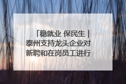 稳就业 保民生｜泰州支持龙头企业对新聘和在岗员工进行实训——到岗就能用 用了就见效