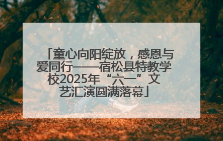 童心向阳绽放，感恩与爱同行——宿松县特教学校2025年“六一”文艺汇演圆满落幕