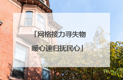 网格接力寻失物 暖心速归抚民心