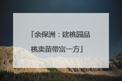 余保洲：建桃园品桃卖苗带富一方