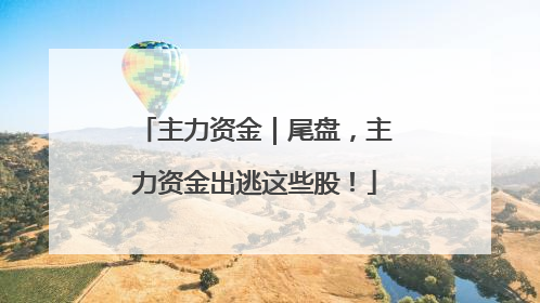 主力资金｜尾盘，主力资金出逃这些股！