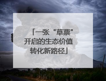 一张“草票”开启的生态价值转化新路径