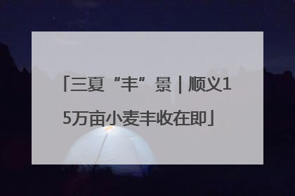 三夏“丰”景｜顺义15万亩小麦丰收在即