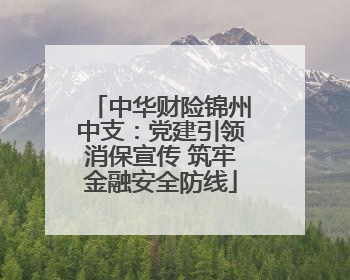 中华财险锦州中支：党建引领消保宣传 筑牢金融安全防线