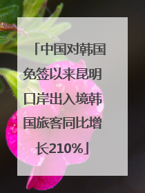中国对韩国免签以来昆明口岸出入境韩国旅客同比增长210%