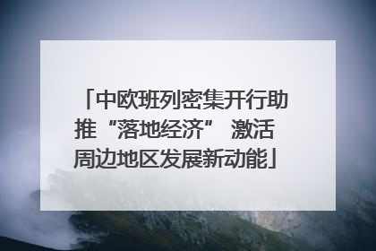 中欧班列密集开行助推“落地经济” 激活周边地区发展新动能