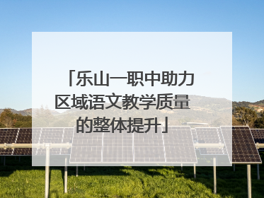 乐山一职中助力区域语文教学质量的整体提升