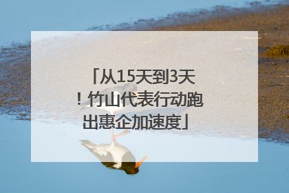 从15天到3天！竹山代表行动跑出惠企加速度