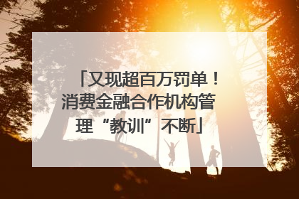 又现超百万罚单！消费金融合作机构管理“教训”不断