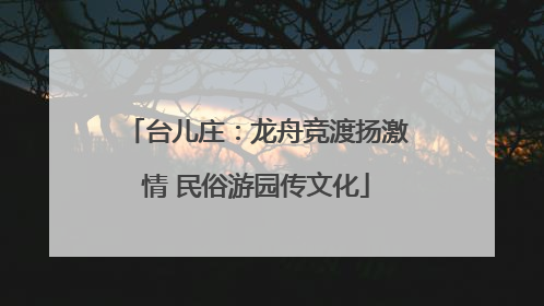 台儿庄：龙舟竞渡扬激情 民俗游园传文化