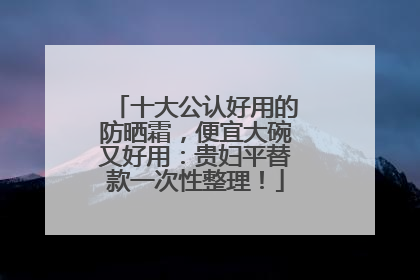 十大公认好用的防晒霜，便宜大碗又好用：贵妇平替款一次性整理！