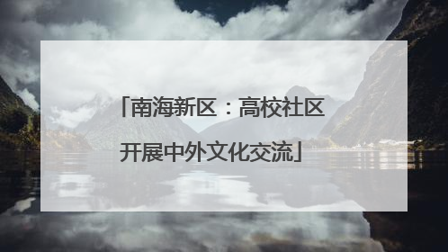 南海新区：高校社区开展中外文化交流
