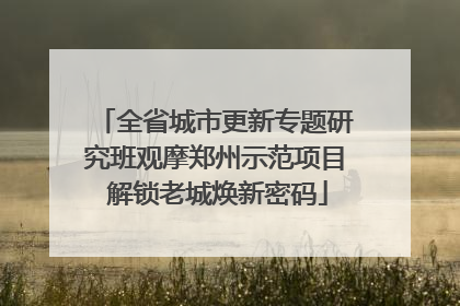 全省城市更新专题研究班观摩郑州示范项目 解锁老城焕新密码