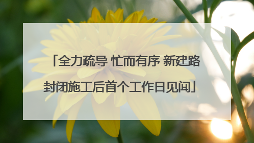 全力疏导 忙而有序 新建路封闭施工后首个工作日见闻