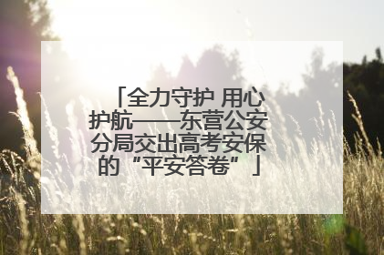 全力守护 用心护航——东营公安分局交出高考安保的“平安答卷”