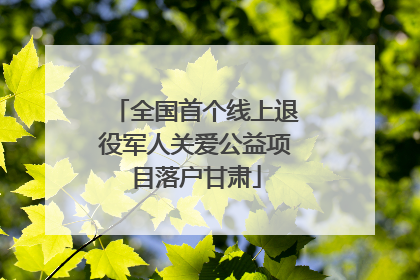 全国首个线上退役军人关爱公益项目落户甘肃