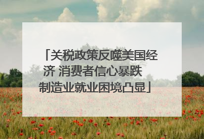 关税政策反噬美国经济 消费者信心暴跌 制造业就业困境凸显