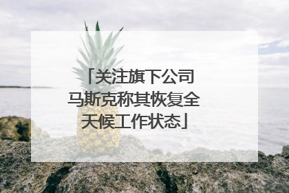 关注旗下公司 马斯克称其恢复全天候工作状态