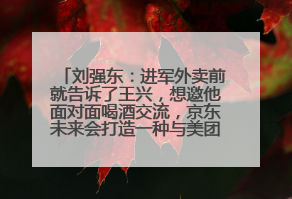 刘强东：进军外卖前就告诉了王兴，想邀他面对面喝酒交流，京东未来会打造一种与美团不同的商业模式