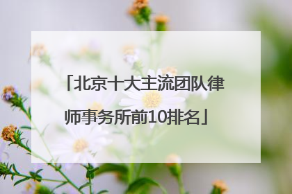 北京十大主流团队律师事务所前10排名