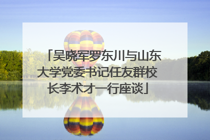 吴晓军罗东川与山东大学党委书记任友群校长李术才一行座谈
