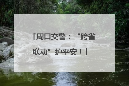 周口交警：“跨省联动”护平安！