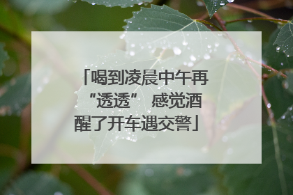 喝到凌晨中午再“透透” 感觉酒醒了开车遇交警