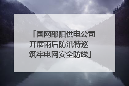 国网邵阳供电公司开展雨后防汛特巡 筑牢电网安全防线