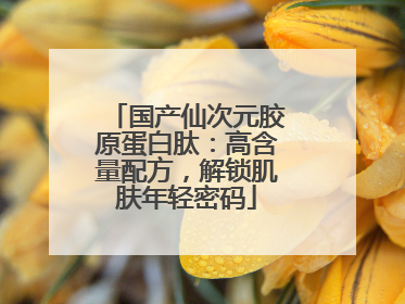 国产仙次元胶原蛋白肽：高含量配方，解锁肌肤年轻密码
